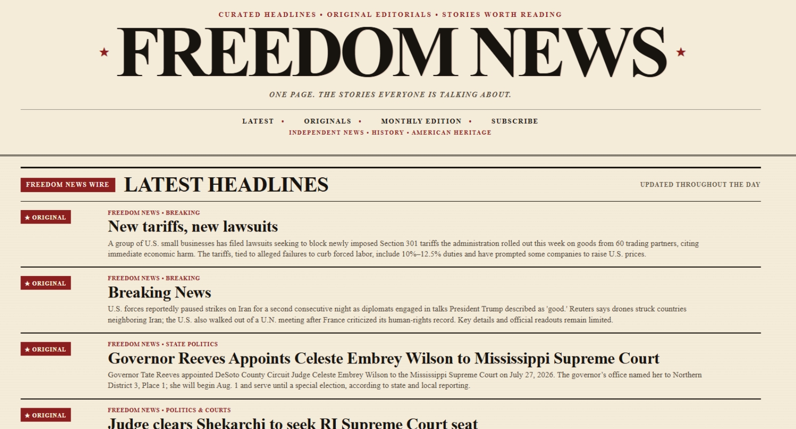 Freedom News Media platform